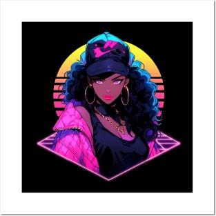Retro Wave 80s Anime Girl – Anime Sticker Posters and Art